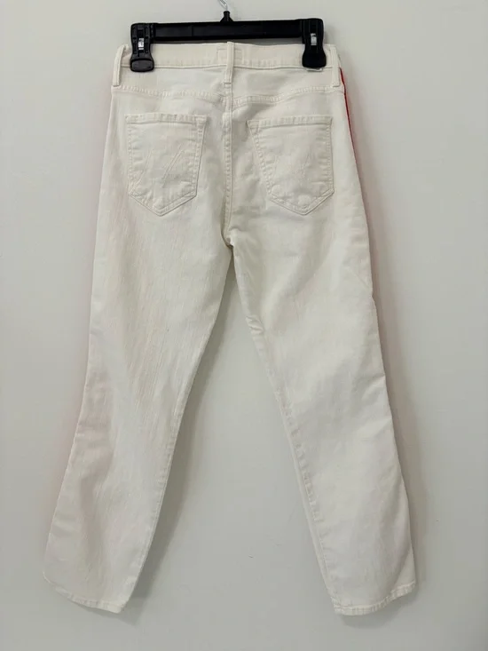 #319 MOTHER Retail $228 Mid Rise Dazzler Crop Sz 27 Whipping The Cream PinkRacer - Picture 6 of 15